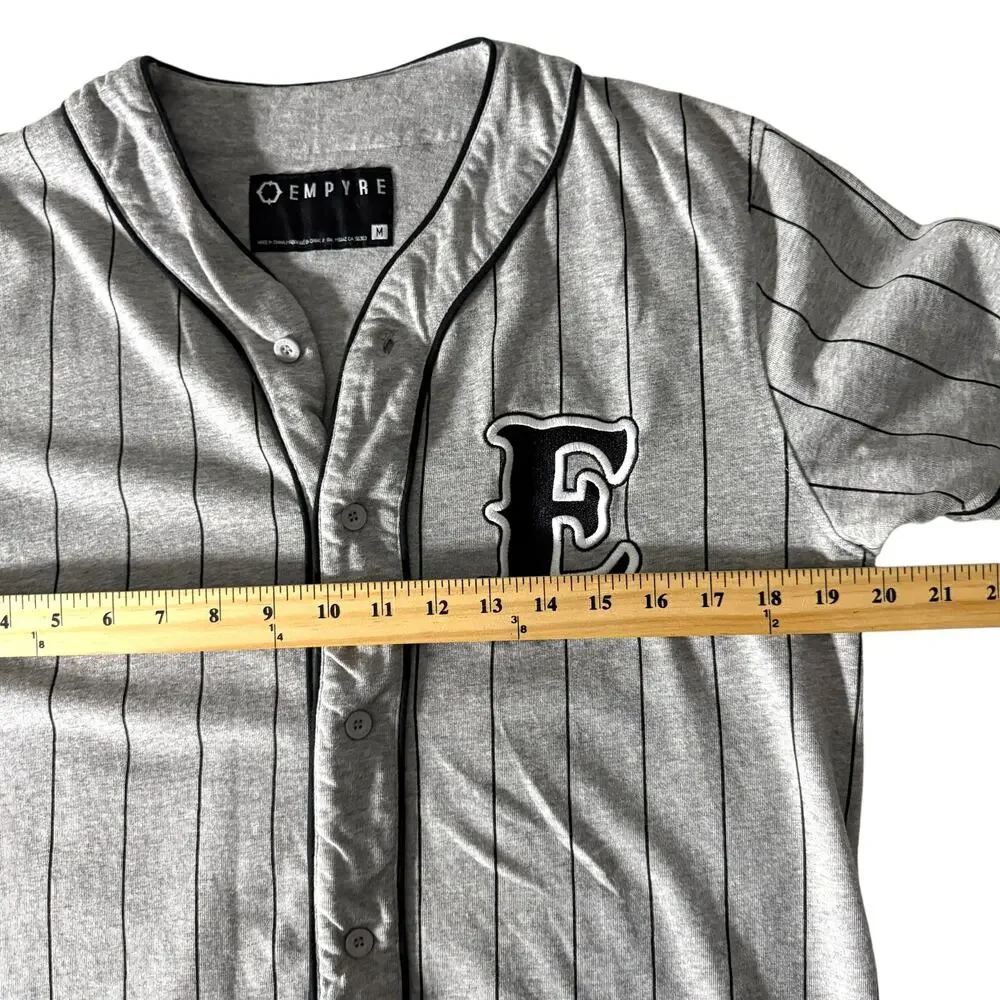 Empyre 2018 Striped Embroidred Baseball Jersey Men’s M - Streetwear Skater Urban - Picture 12 of 14